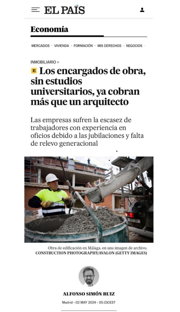 Organización y control de obras: el relevo generacional